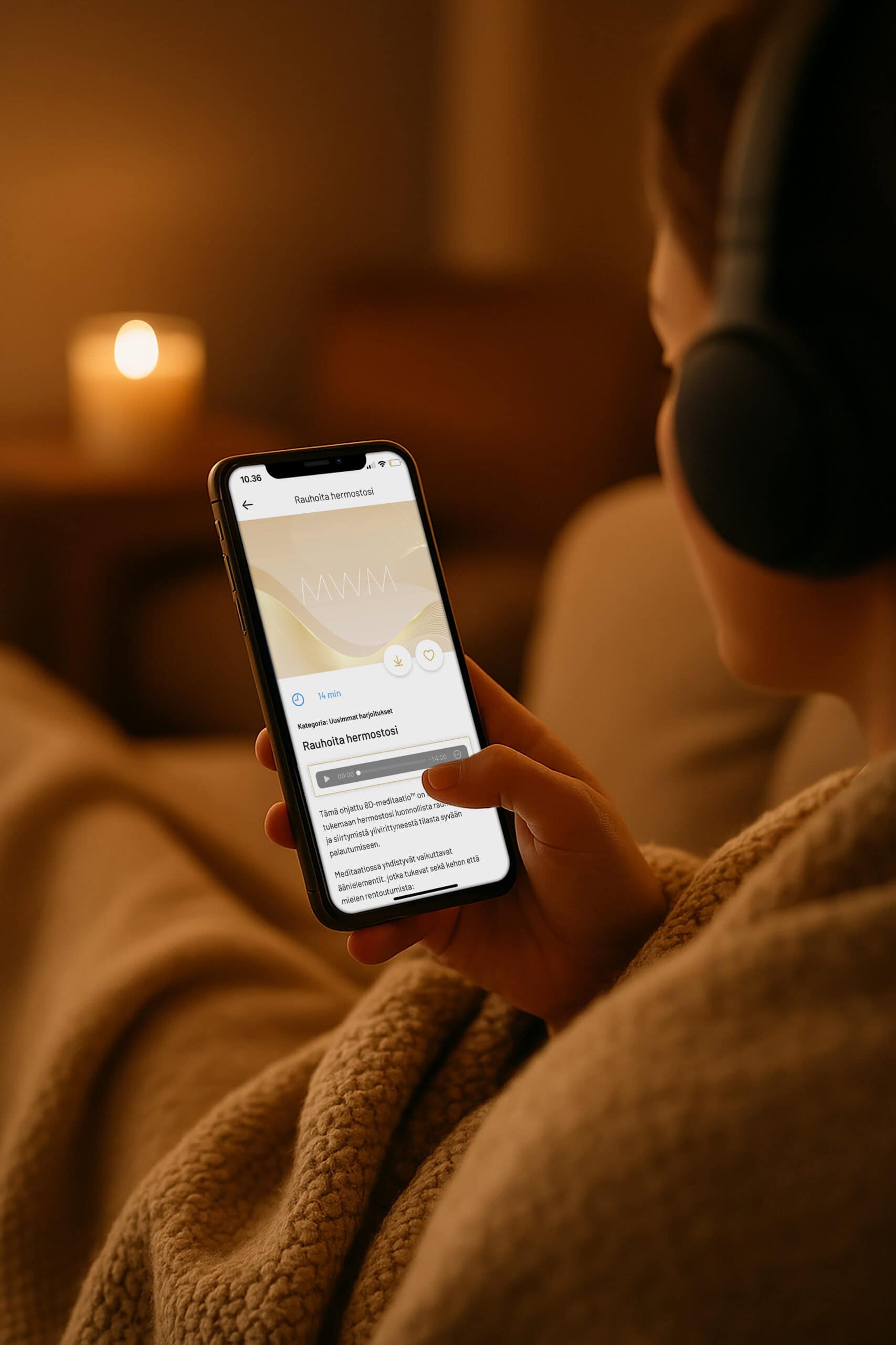 kokeile 8D-meditaatiot sovellusta stressinhallintaan